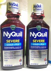 Siro giảm ho cảm cúm ban đêm Vicks NyQuil Severe Cold & Flu 12 FL OZ (354ml) 