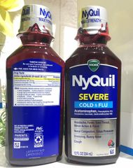 Siro giảm ho cảm cúm ban đêm Vicks NyQuil Severe Cold & Flu 12 FL OZ (354ml) 