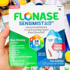 Xịt chống dị ứng Flonase Sensimist Allergy Relief Nasal Spray 9.1ml x2 chai của Mỹ