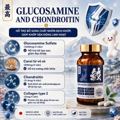 Viên uống giúp giảm đau khớp, khô khớp, bổ sung chất nhờn dịch khớp Glucosamine And Chondroitinn Jpanwell (120 viên)