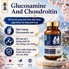 Viên uống giúp giảm đau khớp, khô khớp, bổ sung chất nhờn dịch khớp Glucosamine And Chondroitinn Jpanwell (120 viên)
