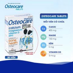 Viên bổ sung canxi khoáng chất chắc xương khoẻ khớp Vitabiotics Osteocare (2 vỉ x 15 viên)