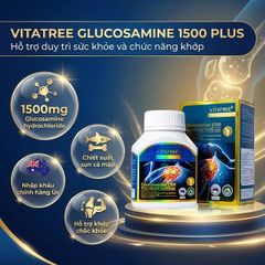 Viên uống hỗ trợ duy trì chức năng của khớp, sụn khớp Vitatree Glucosamine 1500 Plus Shark Cartilage (100 viên)