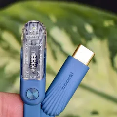 Cáp Sạc Nhanh Toocki Type C to Type C 240W 5A - Đầu Gập Chữ L Trong Suốt, Có Chip E-Marker, Dài 1m