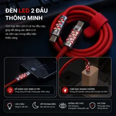 Cáp Sạc Nhanh MFISH 240W C To C KT01972, Dây Dài 1.5m, Có Led 2 Đầu Full Box