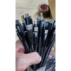 Dây sạc nhanh C to C 100w và C to L 27w dài 30cm chất liệu dù,cao su - không hộp