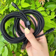 Cáp Sạc Nhanh Pisen C to L và C to C (dùng cho ip5-14 và typeC cho ip15-17) - Bọc Dù Dài 2M - Có Báo Công Suất Sạc