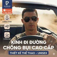 Kính Mát Đen Nam Chống Chói Cao Cấp Kính Râm Tròng Phân Cực Đi Ngày Đêm Chống UV400 M1