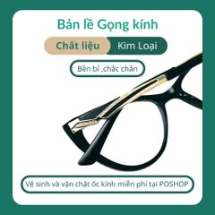 Gọng kính cận mắt mèo nữ D905 kiểu mắt kính tròn chất liệu nhựa dẻo gọng kim loại thời trang POSHOP