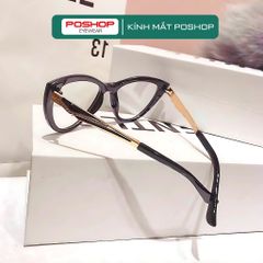 Gọng kính cận mắt mèo nữ D905 kiểu mắt kính tròn chất liệu nhựa dẻo gọng kim loại thời trang POSHOP