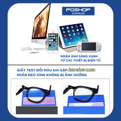 Mắt Kính Nam Cao Cấp POSHOP Mắt Vuông Gọng Dẻo Cắt Tròng Cận Chống Ánh Sáng Xanh SS Chữ V Thời Trang