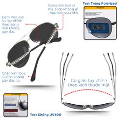 Kính mát râm đen nam chống chói nắng cao cấp thời trang thể thao tròng polaroid phân cực M3 POSHOP