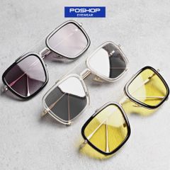 Kính râm nam gọng vuông cao cấp, kính mát nam mắt vuông to, chống tia UV400 IRONMAN POSHOP