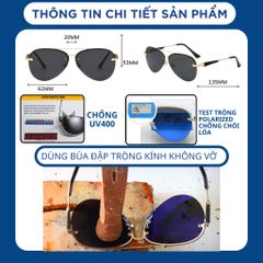 Kính mát râm đổi màu nam nữ bảo vệ mắt chống tia uv mắt kính phân cực thời trang đi đêm DM01 POSHOP
