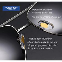 Kính Mát Nam Thể Thao Chống Chói Kính Râm Tròng Phân Cực Chống UV Thời Trang M1046 POSHOP