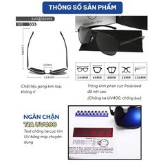 Kính Mát Nam Thể Thao Chống Chói Kính Râm Tròng Phân Cực Chống UV Thời Trang M1046 POSHOP