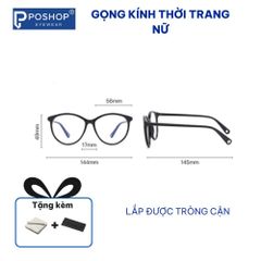 Kính Tròn Hottrend Gọng Dẻo Thoải Mái Phù Hợp Mọi Khuôn Mặt Có Thể Lắp Cận GK2239