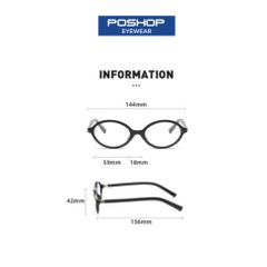 Gọng kính cận nữ MM, Kính mắt oval ôm mặt chất liệu nhựa PE siêu dẻo, form ôm sát sống mũi POSHOP