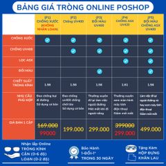 Cặp Tròng Kính Cận Loạn Mắt Kính Chống Ánh Sáng Xanh Đổi Màu Đi Nắng Chống Tia UV POSHOP