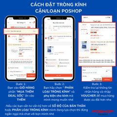 Cặp Tròng Kính Cận Loạn Mắt Kính Chống Ánh Sáng Xanh Đổi Màu Đi Nắng Chống Tia UV POSHOP