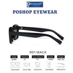 Kính Râm Thời Trang Unisex Nam Nữ Kiểu Dáng Vuông Cổ Điển Chống Tia UV400 Tròng Mắt Mát Bản Lề Kim Loại Chắc Chắn SZ3209