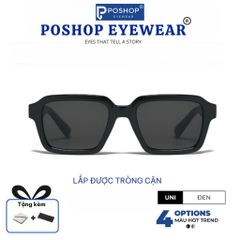 Kính Râm Thời Trang Unisex Nam Nữ Kiểu Dáng Vuông Cổ Điển Chống Tia UV400 Tròng Mắt Mát Bản Lề Kim Loại Chắc Chắn SZ3209