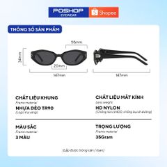 Kính mát nam nữ cao cấp mắt kính râm unisex chống UV400 hot trend PDADA thời trang Hàn Quốc POSHOP