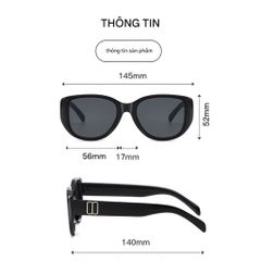 Kính mát râm đen gọng vuông bảo vệ mắt chống tia UV thời trang dành cho nam nữ 5043 POSHOP