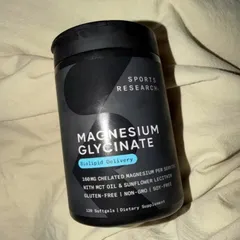 Viên uống Sports Research Magnesium Glycinate Chelated 160 mg |90 & 180 viên| Thư giãn cơ - Giảm stress & Hỗ trợ ngủ ngon [S/P Chuẩn Mỹ]
