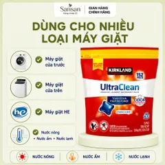 Viên Giặt Kirkland Signature Ultra Clean HE 152 Viên - Giặt Sạch Quần Áo, Hương Thơm Tươi Mát, Dùng Cho Mọi Loại Máy