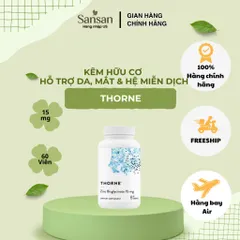 Thorne Zinc Bisglycinate 15mg 60 Viên - Kẽm Hữu Cơ Hỗ Trợ Da, Mắt & Hệ Miễn Dịch