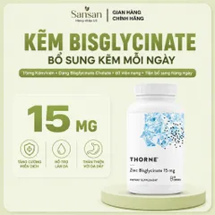 Thorne Zinc Bisglycinate 15mg 60 Viên - Kẽm Hữu Cơ Hỗ Trợ Da, Mắt & Hệ Miễn Dịch