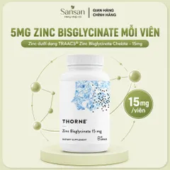 Thorne Zinc Bisglycinate 15mg 60 Viên - Kẽm Hữu Cơ Hỗ Trợ Da, Mắt & Hệ Miễn Dịch