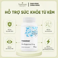 Thorne Zinc Bisglycinate 15mg 60 Viên - Kẽm Hữu Cơ Hỗ Trợ Da, Mắt & Hệ Miễn Dịch