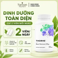Thorne Basic Nutrients 2/Day 60, 120 Viên - Vitamin Tổng Hợp & Khoáng Chất Cho Người Lớn, Hỗ Trợ Sức Khỏe Toàn Diện