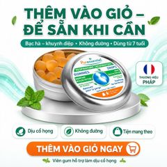 Viên Ngậm Giảm Ho Puressentiel Gommes Bạc Hà Khuynh Diệp Không Đường Dịu Cổ Họng Từ 7 Tuổi 45g