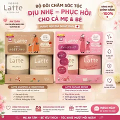 Set dầu gội xả Latte cho mẹ và bé hương hoa nhài táo 400ml x 2 