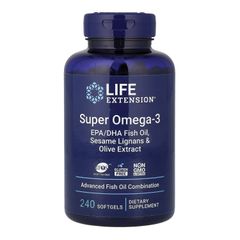 Viên uống dầu cá cô đặc Super Omega-3 Life Extension chiết xuất olive tăng cường sức khỏe tim mạch toàn diện, sản xuất Mỹ