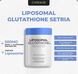 Viên uống trắng da Codeage Liposomal Glutathione 500mg - 60 viên hỗ trợ làm sáng da, chống oxy hóa, không gluten, Non-GMO