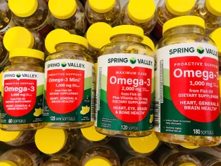Viên uống Spring Valley Maximum Care Omega-3 1000 mg |180 viên| Hỗ trợ tim mạch/Cải thiện trí nhớ & Bảo vệ thị lực [S/P nội địa Mỹ]
