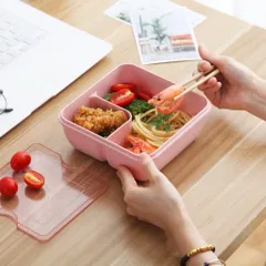 Hộp cơm lúa mạch 2 ngăn có muỗng đũa 1100 ml