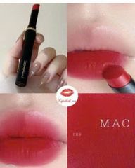Son lì- 889 màu Đỏ Ruby, son Mac Powder Kiss Velvet Blur Slim Ruby New, fullsize fullbox, hàng nhập Mỹ