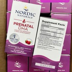 Nordic Naturals Prenatal DHA |90 viên| Tăng cường đề kháng cho Mẹ Bầu & Giảm biến chứng thai kỳ - Phát triển não bộ & Hoàn thiện thị giác cho thai nhi [SP Chuẩn Mỹ]