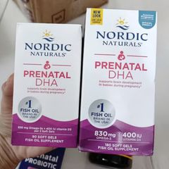 Nordic Naturals Prenatal DHA |90 viên| Tăng cường đề kháng cho Mẹ Bầu & Giảm biến chứng thai kỳ - Phát triển não bộ & Hoàn thiện thị giác cho thai nhi [SP Chuẩn Mỹ]