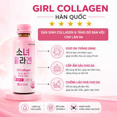 (Hàn Quốc) Nước Uống Girl Collagen 1000mg Chính Hãng Collagen Đẹp Da Hỗ Trợ Cải Thiện Độ Đàn Hồi, Giảm Khô Sạm, Cho Da Căng Mịn