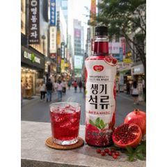 (Hàn Quốc) Giấm Lựu Hữu Cơ Lên Men Saenggi 970ml Chính Hãng Hỗ Trợ Tiêu Hóa, Đẹp Da, Thanh Lọc Cơ Thể