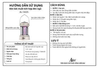 ĐÈN BẮT MUỖI TÍCH HỢP ĐÈN NGỦ ALIZZ AL, GIẢI PHÁP HIỆU QUẢ CHỐNG MUỖI CHO KHÔNG GIAN NHỎ