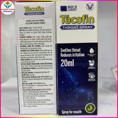 Xịt Họng Tacofin Dược Hậu Giang Giúp Dịu Vùng Cổ Họng Bị Viêm,Giảm Kích Ứng Khoang Miệng-Lọ 20ml