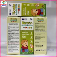 Xịt Họng Tacofin Kids Cho Trẻ Em Giúp Dịu Vùng Cổ Họng Bị Viêm,Giảm Kích Ứng Khoang Miệng-Lọ 20ml