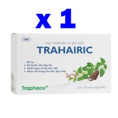 TRAHAIRIC của Traphaco Hỗ Trợ Giảm Nguy Cơ Tóc Bạc Sớm, Tóc Khô, Gãy Rụng - Hộp 30 Viên
